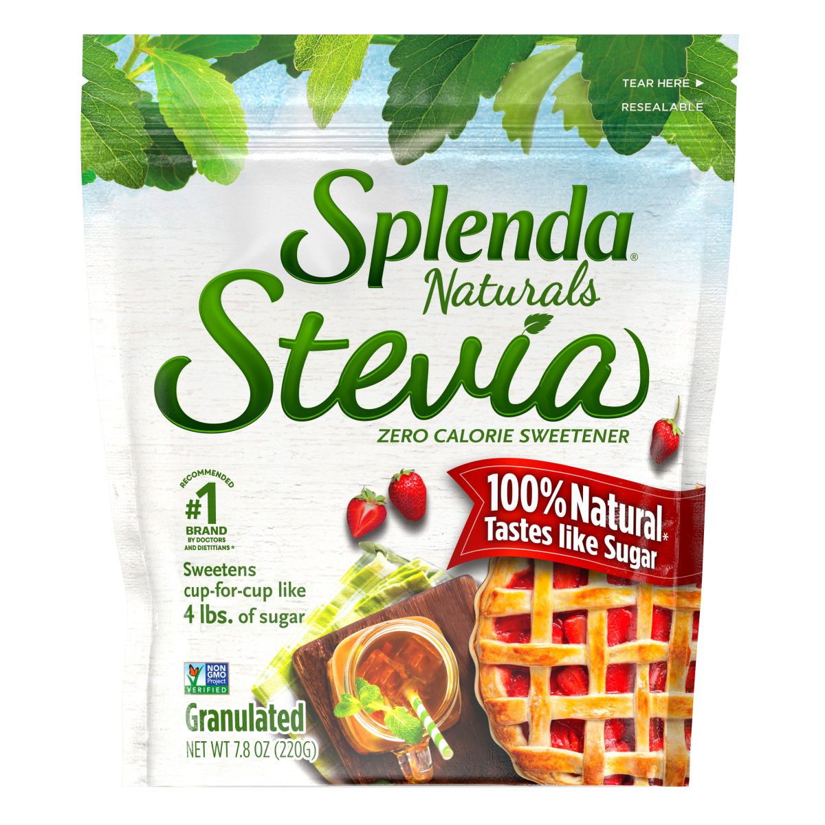 Splenda®甜菊糖颗粒甜味剂6/7.8盎司袋