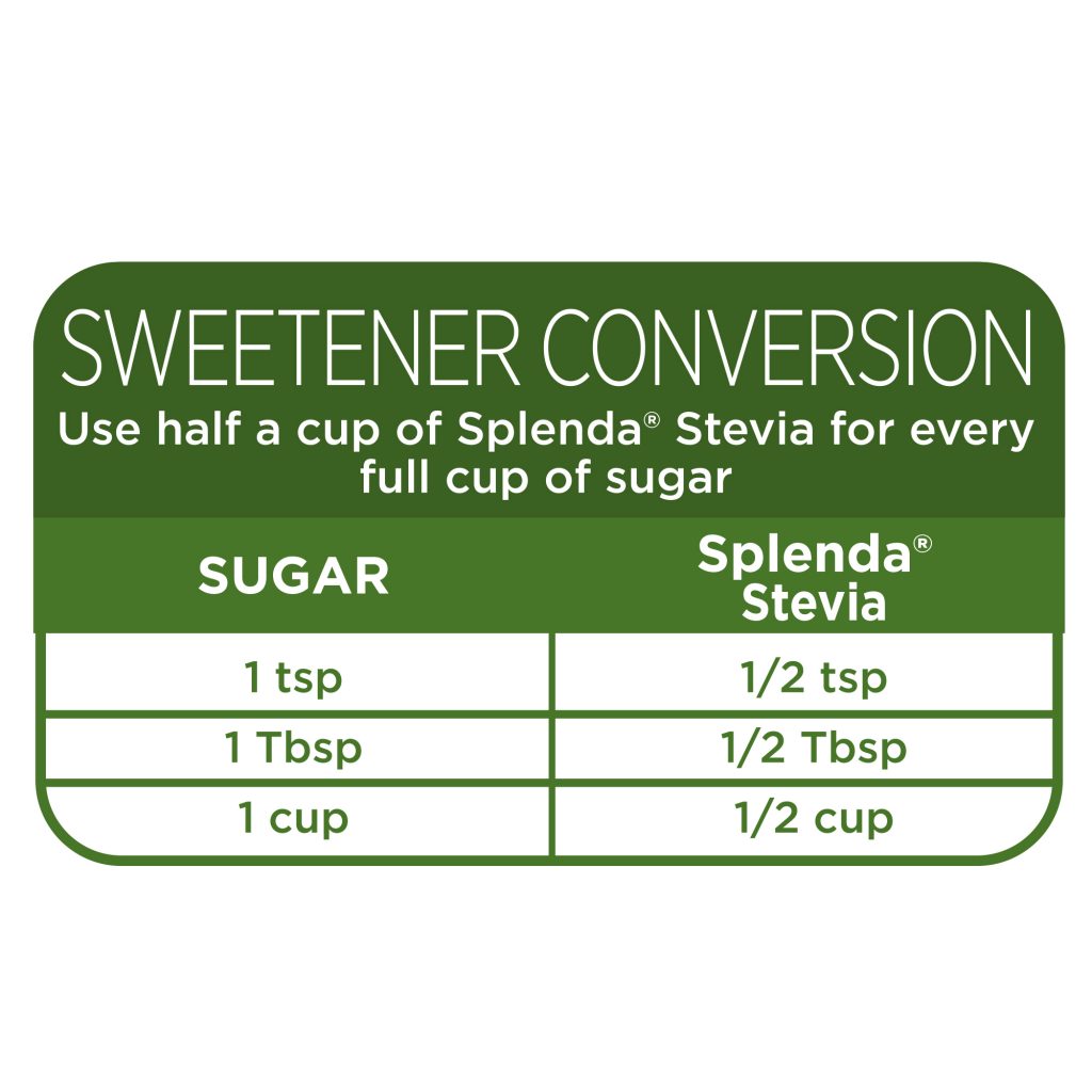 Splenda甜叶菊甜味剂罐-糖转换图表