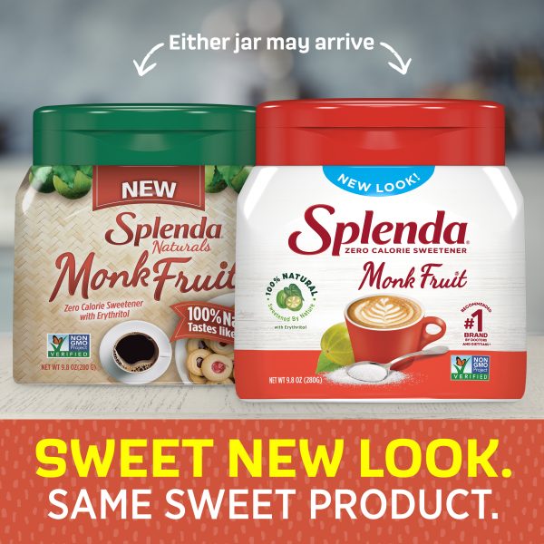 Splenda僧侣水果甜味剂9.8盎司罐-甜蜜的新面貌。同样的甜产品。